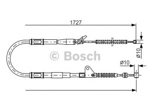 BOSCH 1 987 477 410 trosas, stovėjimo stabdys 
 Stabdžių sistema -> Valdymo svirtys/trosai
46420 20351