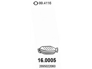 ASSO 16.0005 katalizatoriaus keitiklis 
 Išmetimo sistema -> Katalizatoriaus keitiklis
2895022060