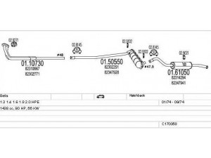 MTS C170058009359 išmetimo sistema 
 Išmetimo sistema -> Išmetimo sistema, visa