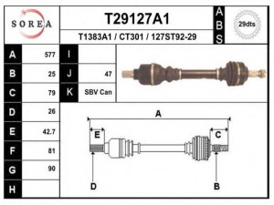 EAI T29127A1 kardaninis velenas 
 Ratų pavara -> Kardaninis velenas
9632420480
