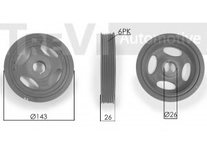 TREVI AUTOMOTIVE PC1134 skriemulys, alkūninis velenas 
 Diržinė pavara -> Dirželio skriemulys
134700Q010
