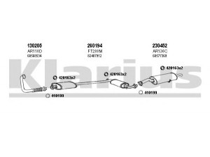 KLARIUS 030122E išmetimo sistema 
 Išmetimo sistema -> Išmetimo sistema, visa
