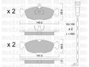 METELLI 22-0077-0K stabdžių trinkelių rinkinys, diskinis stabdys 
 Techninės priežiūros dalys -> Papildomas remontas