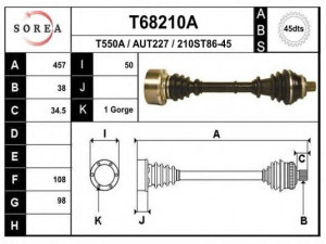 EAI T68210A kardaninis velenas
441407272AA, 441407272M