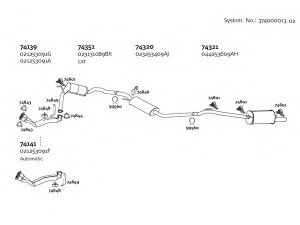 DINEX 374000013_02 išmetimo sistema 
 Išmetimo sistema -> Išmetimo sistema, visa