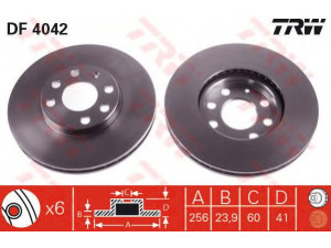 TRW DF4042 stabdžių diskas 
 Stabdžių sistema -> Diskinis stabdys -> Stabdžių diskas
569059, 9117677, 90497879, 9117677