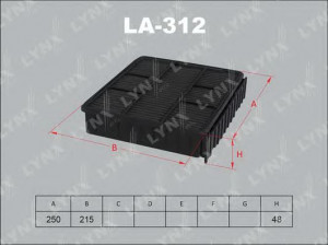 LYNXauto LA-312 oro filtras 
 Filtrai -> Oro filtras
MR187912, MR187913, MR571474, AY120-MT019