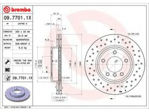 BREMBO 09.7701.1X stabdžių diskas 
 Dviratė transporto priemonės -> Stabdžių sistema -> Stabdžių diskai / priedai
34111164539, 34116757526, 34116766224