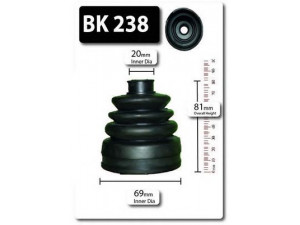 SHAFTEC BK238 gofruotoji membrana, kardaninis velenas 
 Ratų pavara -> Gofruotoji membrana