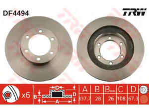 TRW DF4494 stabdžių diskas 
 Dviratė transporto priemonės -> Stabdžių sistema -> Stabdžių diskai / priedai
4351260150, 4351260151, 4351260151