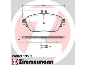 ZIMMERMANN 24869.195.1 stabdžių trinkelių rinkinys, diskinis stabdys 
 Techninės priežiūros dalys -> Papildomas remontas
006 420 46 20, 006 420 47 20, 006 420 85 20