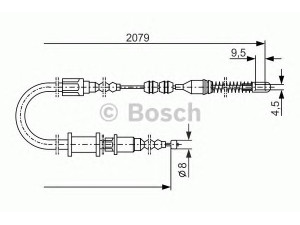 BOSCH 1 987 477 141 trosas, stovėjimo stabdys 
 Stabdžių sistema -> Valdymo svirtys/trosai
5 22 588, 5 22 602, 5 22 620, 90495223