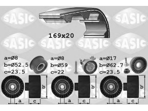 SASIC 1756067 paskirstymo diržo komplektas 
 Techninės priežiūros dalys -> Papildomas remontas
1606190, 1606274