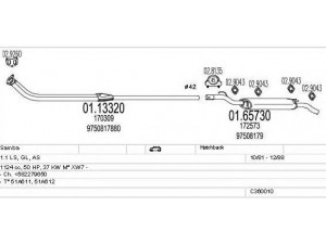 MTS C360010008485 išmetimo sistema 
 Išmetimo sistema -> Išmetimo sistema, visa