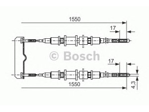 BOSCH 1 987 477 250 trosas, stovėjimo stabdys 
 Stabdžių sistema -> Valdymo svirtys/trosai
24404062, 5 22 275, 5 22 578, 5 22 592