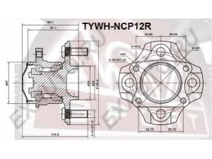 ASVA TYWH-NCP12R rato stebulė 
 Ašies montavimas/vairavimo mechanizmas/ratai -> Rato stebulė/montavimas -> Rato stebulė
42410-52020, 42410-52021
