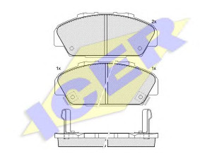 ICER 181554 stabdžių trinkelių rinkinys, diskinis stabdys 
 Techninės priežiūros dalys -> Papildomas remontas
45022-SM2-010, 45022-SM4-506, 45022-SM4-G01