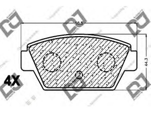 DJ PARTS BP1078 stabdžių trinkelių rinkinys, diskinis stabdys 
 Techninės priežiūros dalys -> Papildomas remontas
MB366288, MB377826, MB377874, MB534995