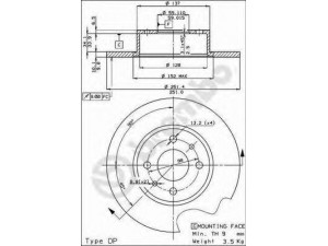 BRECO BS 7332 stabdžių diskas 
 Stabdžių sistema -> Diskinis stabdys -> Stabdžių diskas
164202610001, 60801755, 71738913