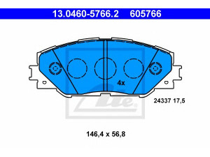 ATE 13.0460-5766.2 stabdžių trinkelių rinkinys, diskinis stabdys 
 Techninės priežiūros dalys -> Papildomas remontas
04465-42140, 04465-42150, 04465-42180