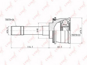 LYNXauto CO-7302 jungčių komplektas, kardaninis velenas 
 Ratų pavara -> Sujungimai/komplektas
44010-60A20, 44101-60A00, 44101-60A01
