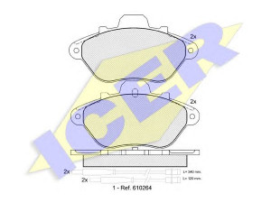 ICER 180779 stabdžių trinkelių rinkinys, diskinis stabdys 
 Techninės priežiūros dalys -> Papildomas remontas
4252.96, 95 651 046, 95 654 086