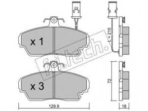 fri.tech. 706.0 stabdžių trinkelių rinkinys, diskinis stabdys 
 Techninės priežiūros dalys -> Papildomas remontas
45022-SG9-V00, GBP90303, GBP90308
