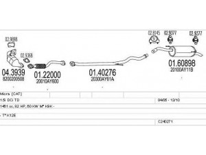 MTS C240271010492 išmetimo sistema 
 Išmetimo sistema -> Išmetimo sistema, visa