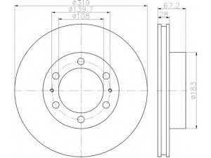 HELLA 8DD 355 117-261 stabdžių diskas 
 Stabdžių sistema -> Diskinis stabdys -> Stabdžių diskas
435120K100, 4351235320, 4351235321