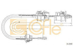 COFLE 11.2142 sankabos trosas 
 Sankaba/dalys -> Sankabos valdymas -> Sankabos trosas
2150P7, 96104680