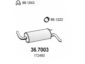 ASSO 36.7003 galinis duslintuvas 
 Išmetimo sistema -> Duslintuvas
172480