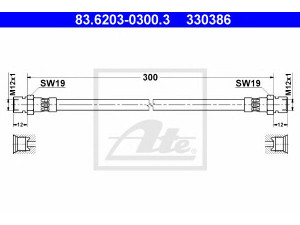 ATE 83.6203-0300.3 stabdžių žarnelė
1820 050 211, 000 428 70 35, 001 428 07 35