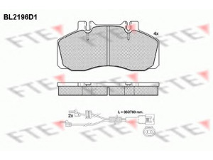 FTE BL2196D1 stabdžių trinkelių rinkinys, diskinis stabdys 
 Techninės priežiūros dalys -> Papildomas remontas
5001 014 694