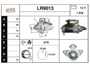 SNRA LR9013 starteris 
 Elektros įranga -> Starterio sistema -> Starteris
NAD101090, NAD101420, NAD101520