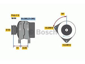 BOSCH 0 986 080 530 kintamosios srovės generatorius 
 Elektros įranga -> Kint. sr. generatorius/dalys -> Kintamosios srovės generatorius
5705 2D, 5705 4Y, 5705 4Z, 5705 FY