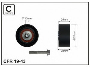CAFFARO 19-43 kreipiantysis skriemulys, V formos rumbuotas diržas 
 Diržinė pavara -> V formos rumbuotas diržas/komplektas -> Laisvasis/kreipiamasis skriemulys
5751.76, 96318474, 9631847480, 9631847480