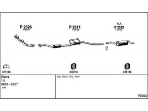 FENNO FO024 išmetimo sistema 
 Išmetimo sistema -> Išmetimo sistema, visa