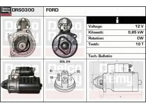 DELCO REMY DRS0300 starteris 
 Elektros įranga -> Starterio sistema -> Starteris
1591213, 5007082, 5007083, 81AB-11000-FA