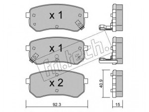 fri.tech. 831.0 stabdžių trinkelių rinkinys, diskinis stabdys 
 Techninės priežiūros dalys -> Papildomas remontas
58302-0XA00, 58302-07A00, 58302-07A10