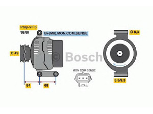 BOSCH 0 986 049 670 kintamosios srovės generatorius 
 Elektros įranga -> Kint. sr. generatorius/dalys -> Kintamosios srovės generatorius
1256552, 1530299, 3M5T 10300 VA