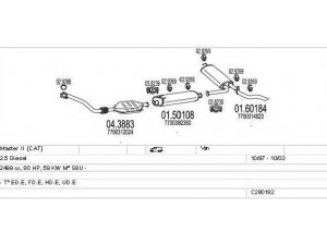 MTS C280182006739 išmetimo sistema 
 Išmetimo sistema -> Išmetimo sistema, visa