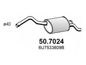 ASSO 50.7024 galinis duslintuvas 
 Išmetimo sistema -> Duslintuvas
6U7253609D, 6U7533609B