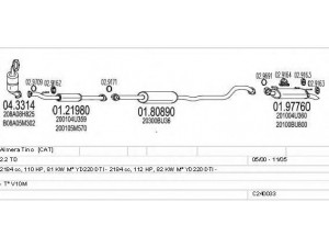 MTS C240033004501 išmetimo sistema 
 Išmetimo sistema -> Išmetimo sistema, visa