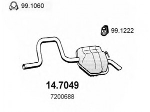 ASSO 14.7049 galinis duslintuvas 
 Išmetimo sistema -> Duslintuvas
1010855, 1011105, 1465131, 1668440