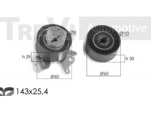 TREVI AUTOMOTIVE KD1284 paskirstymo diržo komplektas 
 Techninės priežiūros dalys -> Papildomas remontas
0831T0