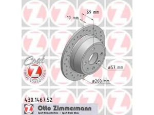 ZIMMERMANN 430.1467.52 stabdžių diskas 
 Stabdžių sistema -> Diskinis stabdys -> Stabdžių diskas
569 119, 569 206, 90345699, 93182294
