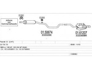 MTS C380882023065 išmetimo sistema 
 Išmetimo sistema -> Išmetimo sistema, visa