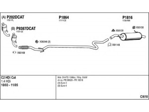 FENNO CI610 išmetimo sistema 
 Išmetimo sistema -> Išmetimo sistema, visa