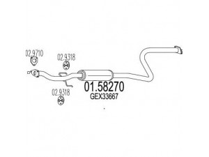 MTS 01.58270 vidurinis duslintuvas 
 Išmetimo sistema -> Duslintuvas
GEX33667