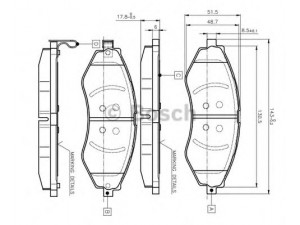 BOSCH 0 986 TB2 319 stabdžių trinkelių rinkinys, diskinis stabdys 
 Techninės priežiūros dalys -> Papildomas remontas
96 405 129, 96405129